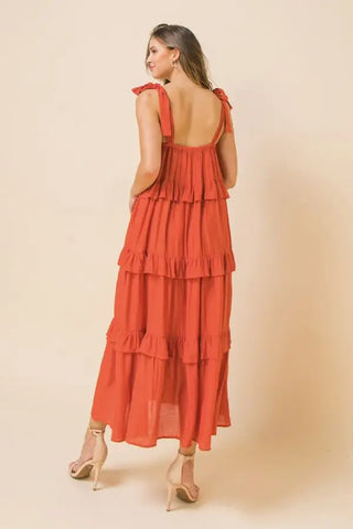 Ruffled Tiered Midi Dress