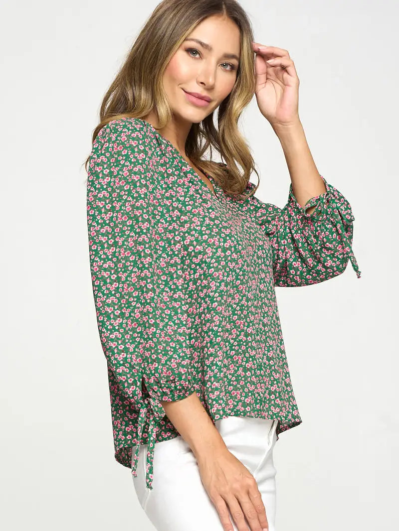 Curvy Self tie Sleeves Top