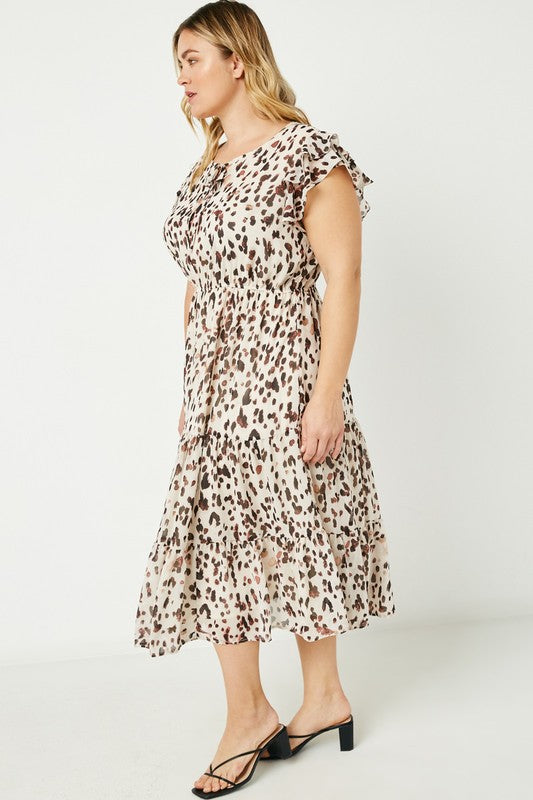 Curvy Tie-Neck Midi Dress