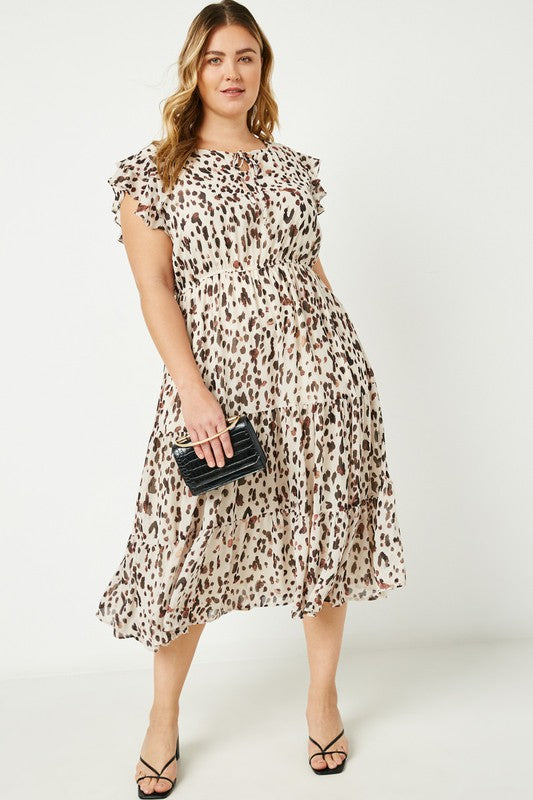 Curvy Tie-Neck Midi Dress