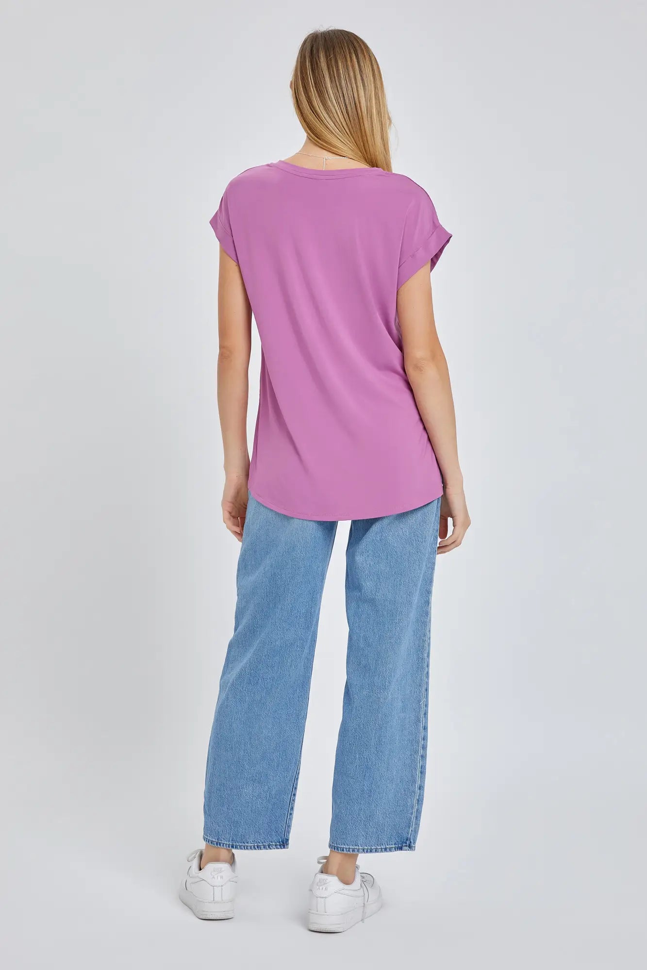 Bamboo V-neck Oversized Tee