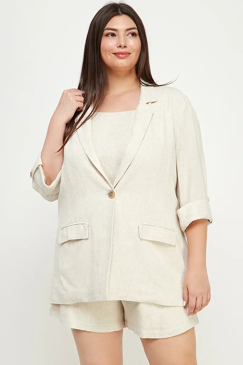 Curvy Linen Blazer