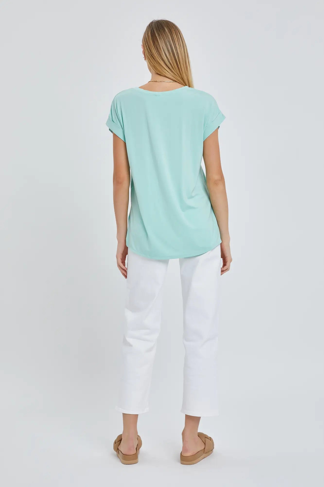 Bamboo V-neck Oversized Tee