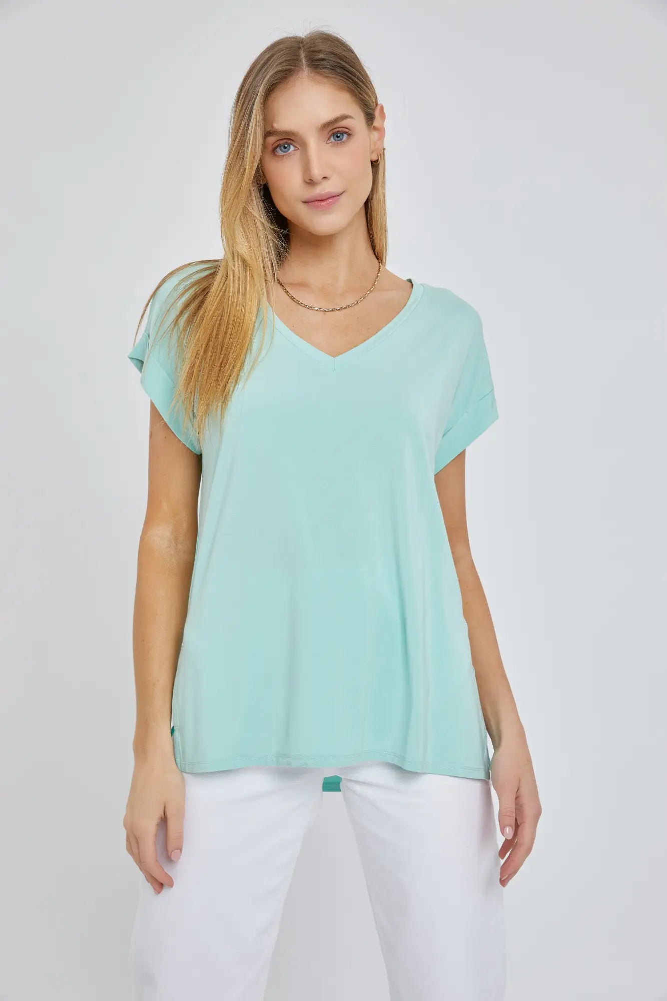 Bamboo V-neck Oversized Tee