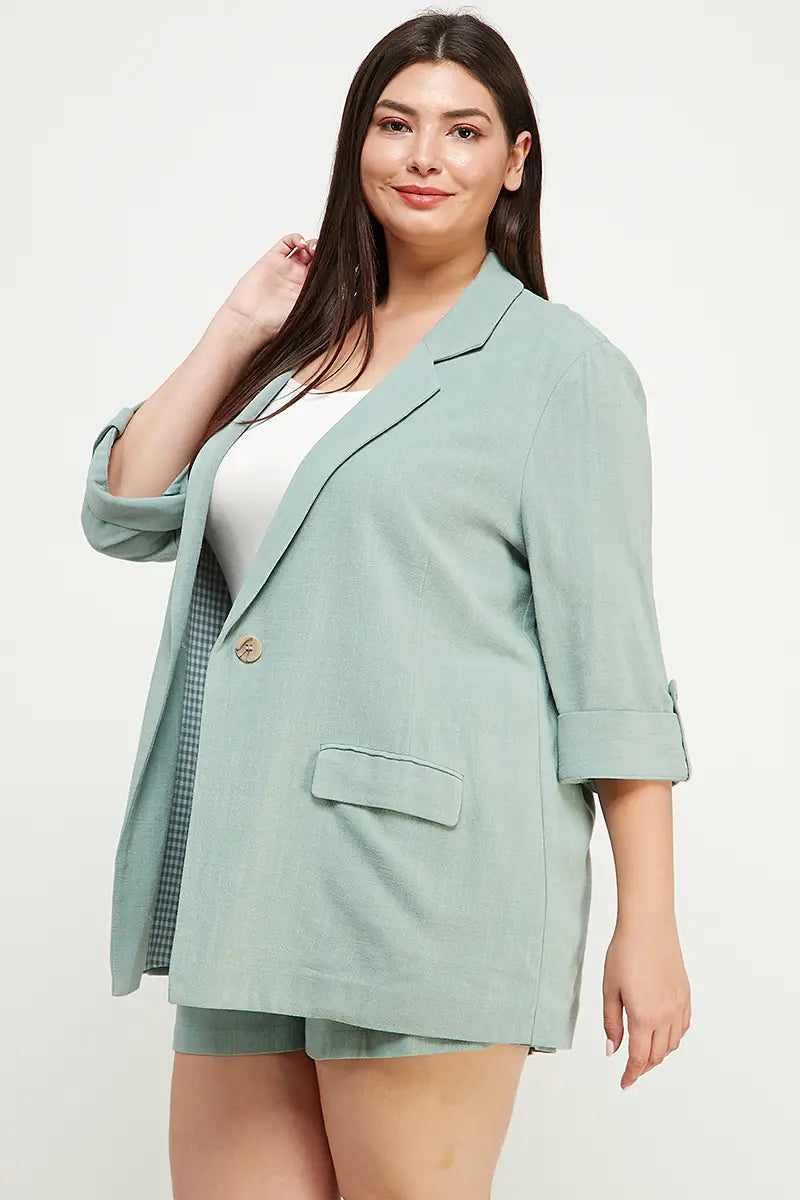Curvy Linen Blazer
