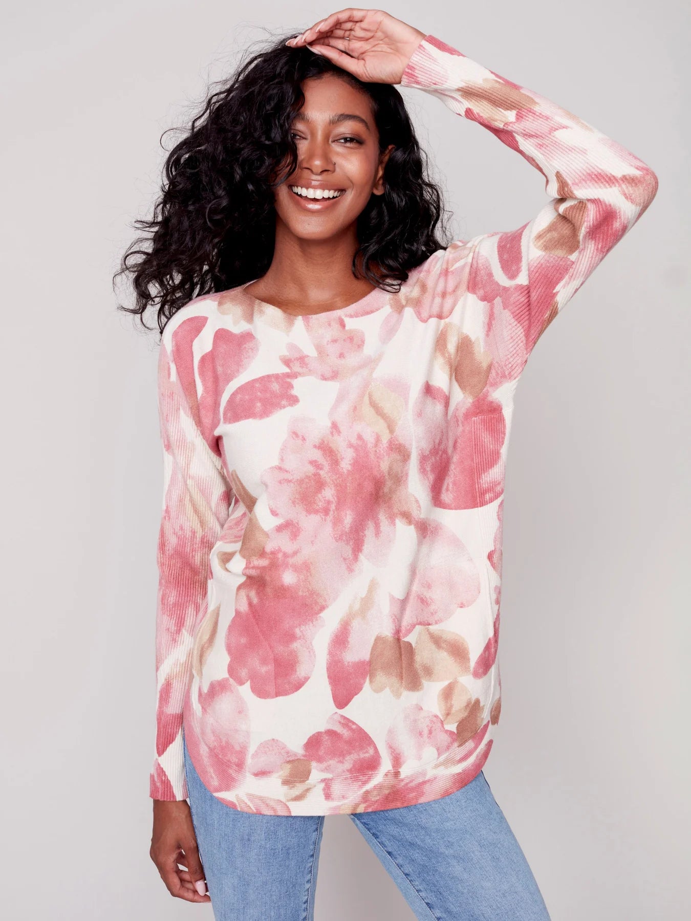 Printed Plush Sweater