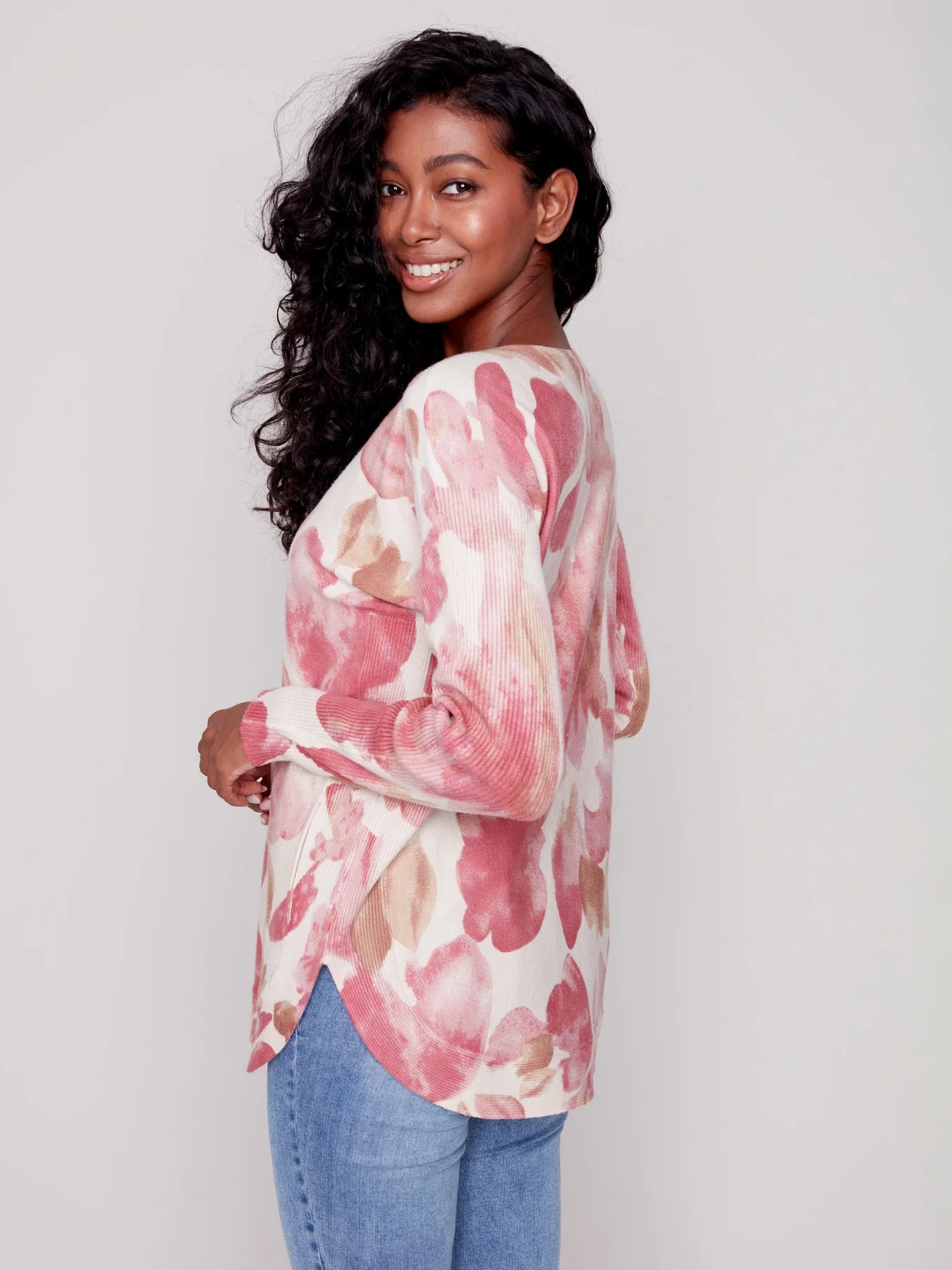 Printed Plush Sweater