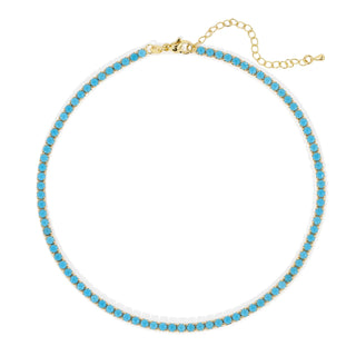 Chloe Tennis Choker - Turquoise