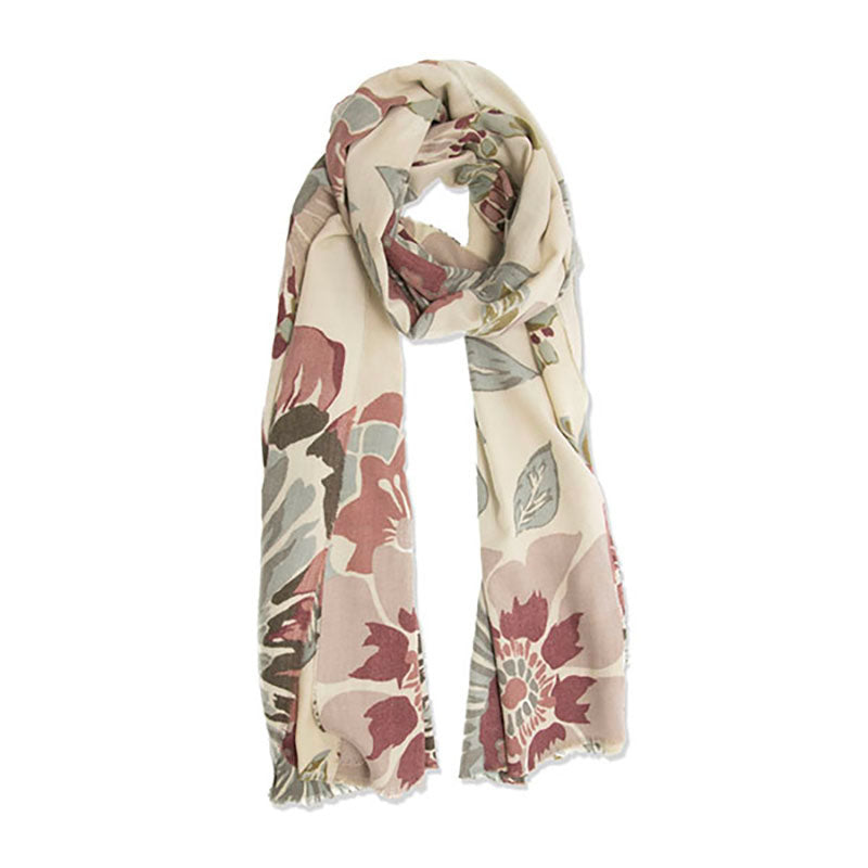 Mauve Bold Floral Scarf