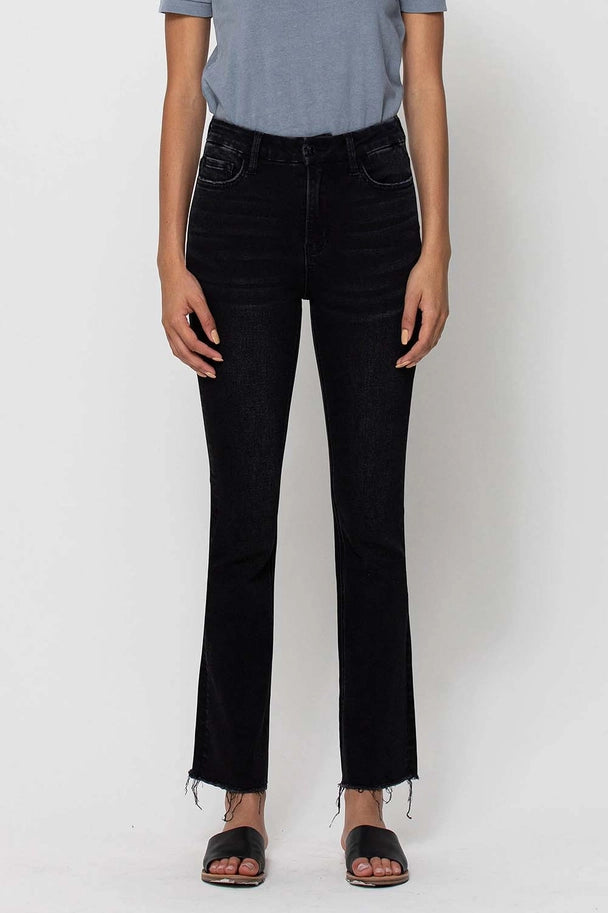 HR MB Raw Hem Black Denim