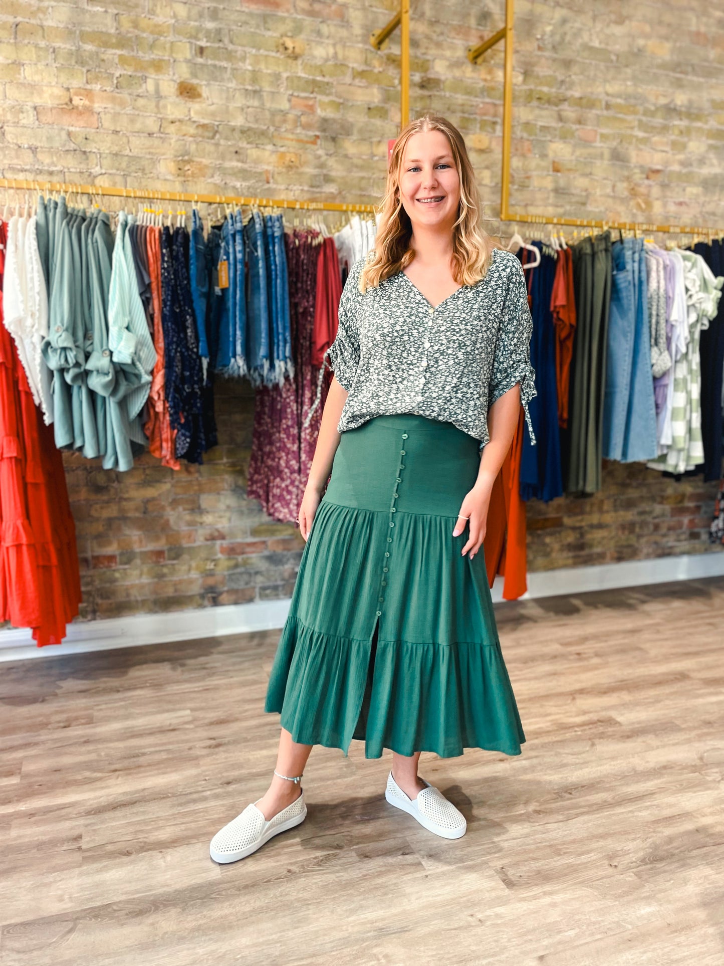Tiered Crinkled Skirt