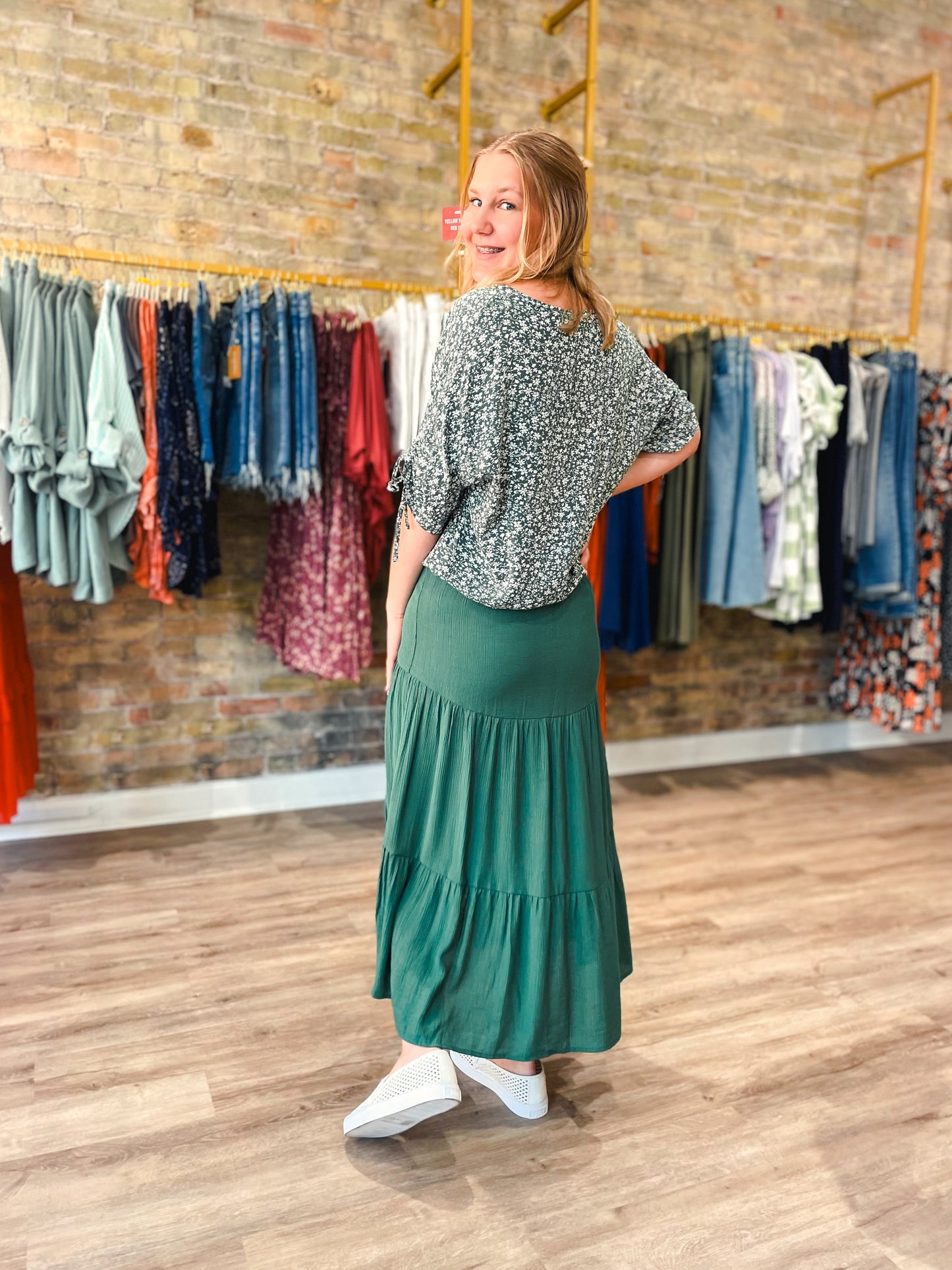 Tiered Crinkled Skirt