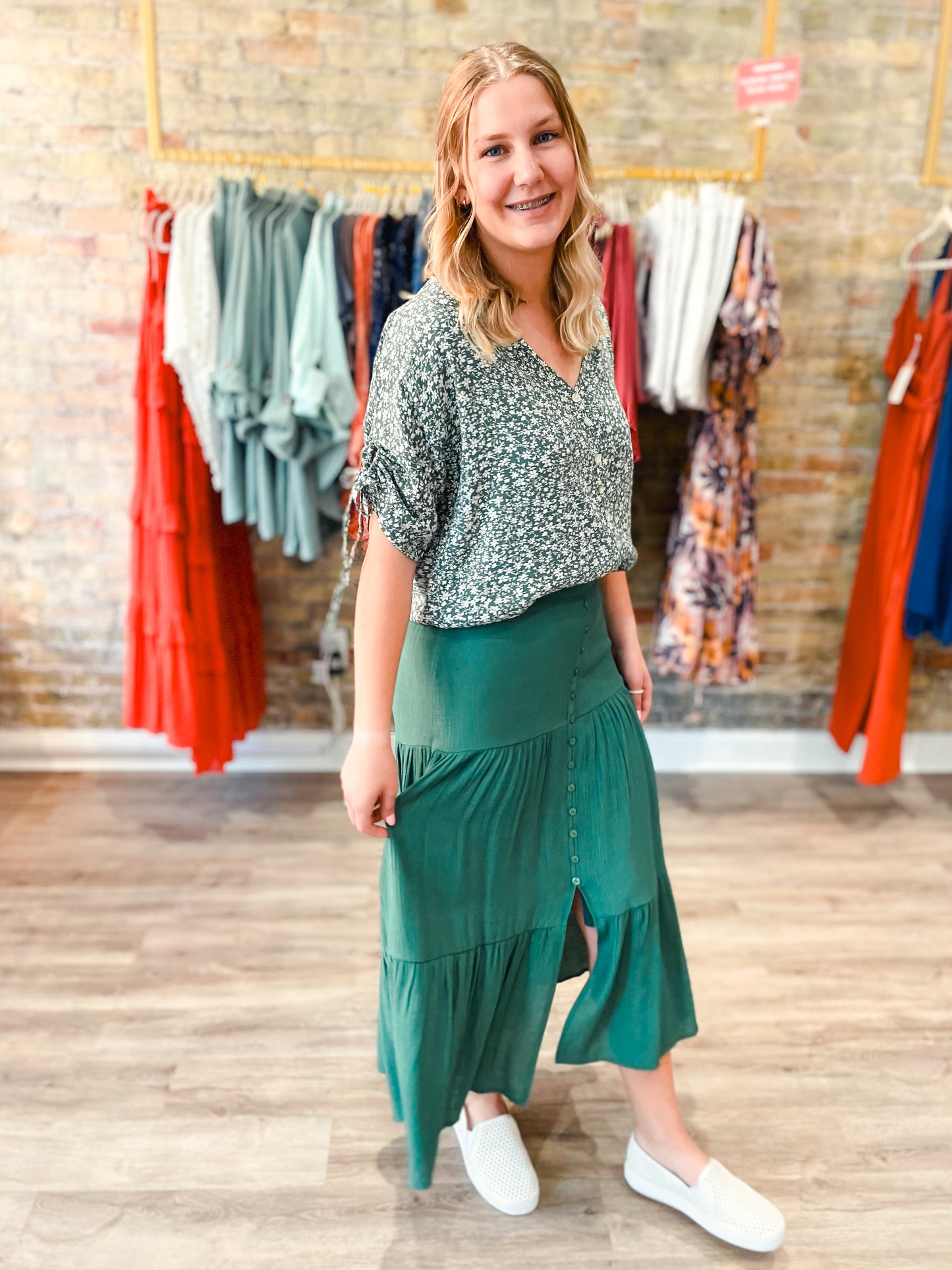 Tiered Crinkled Skirt