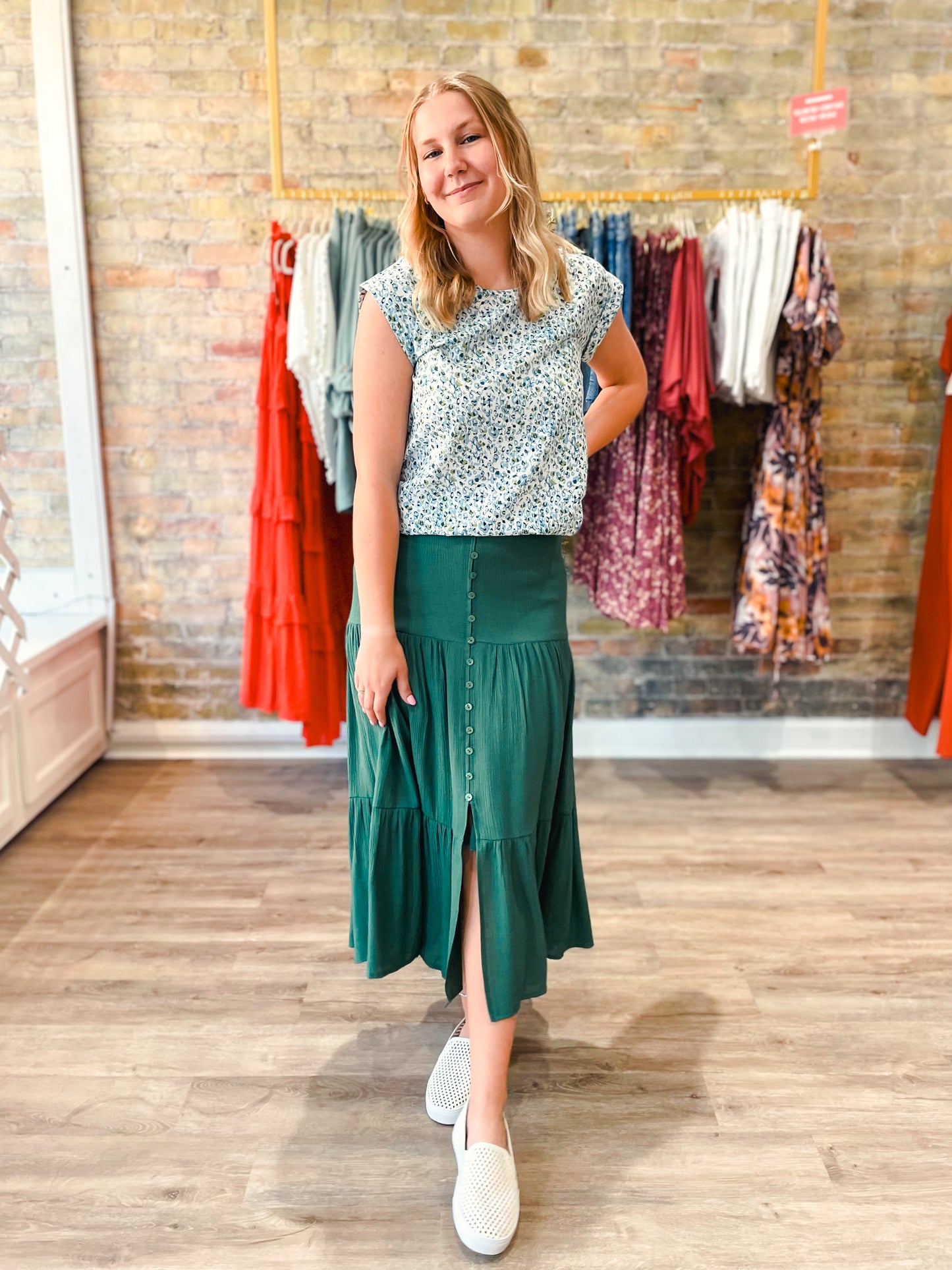 Tiered Crinkled Skirt