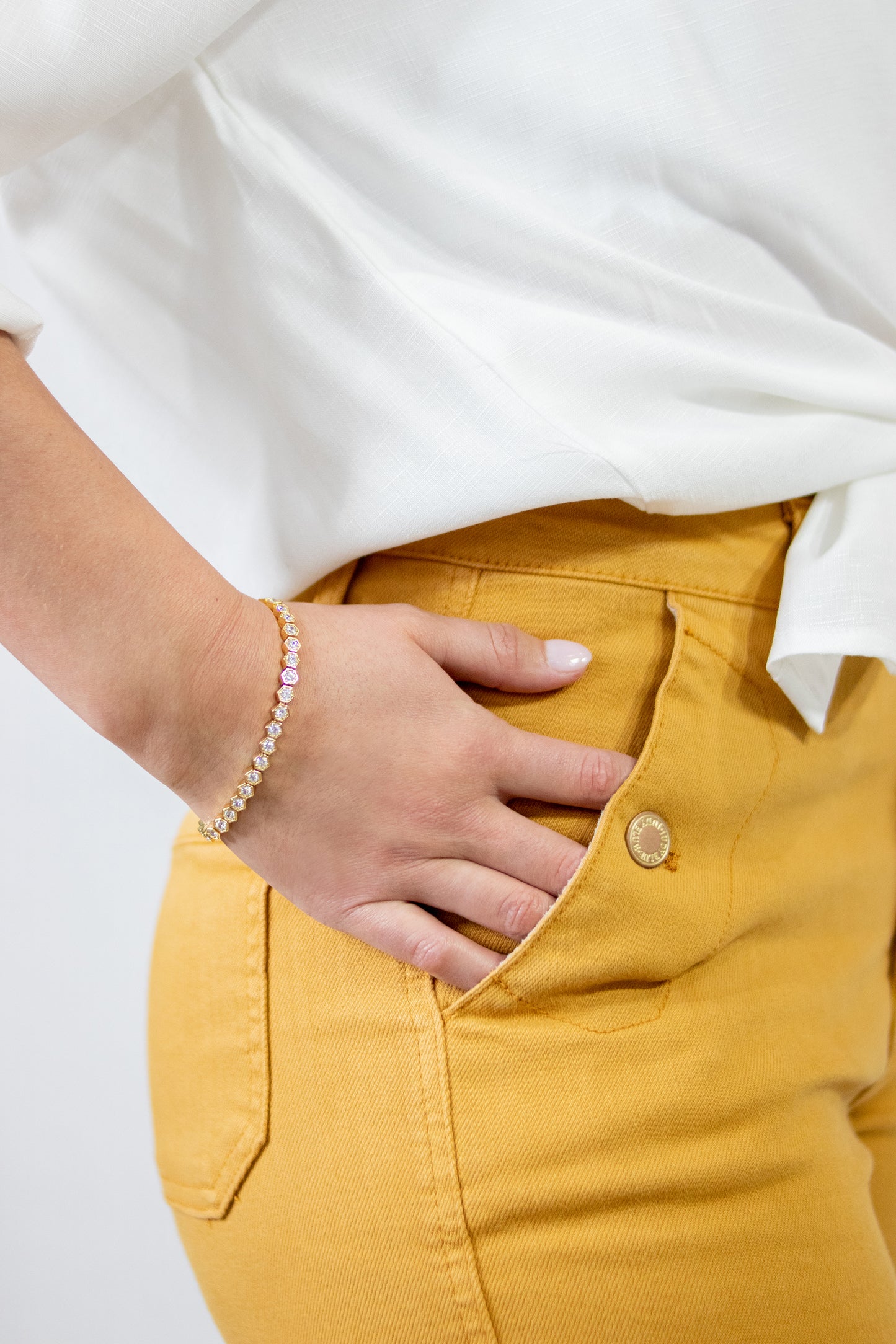 JB Mustard cropped wide leg pants