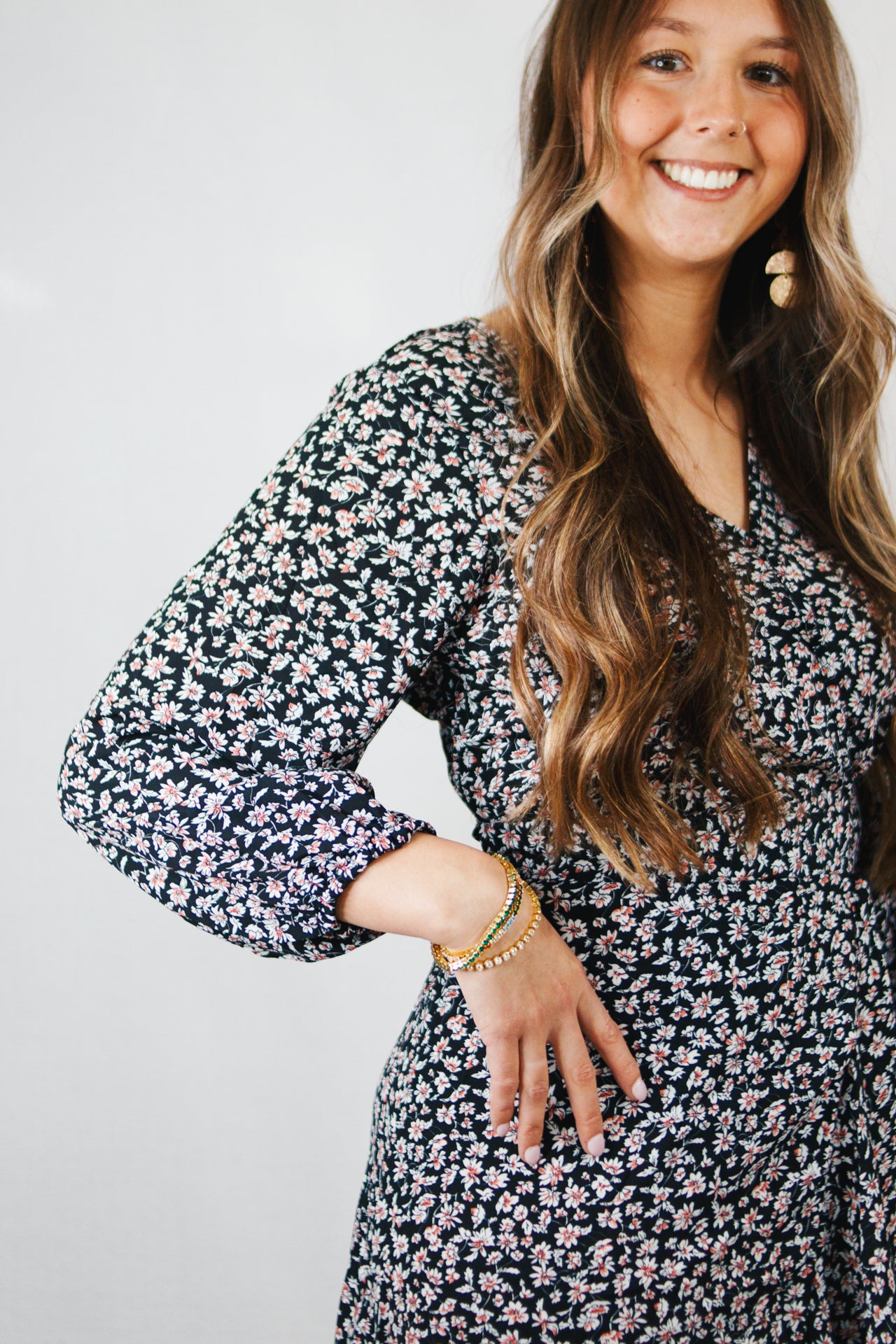 V Neck Slit Wrap Dress