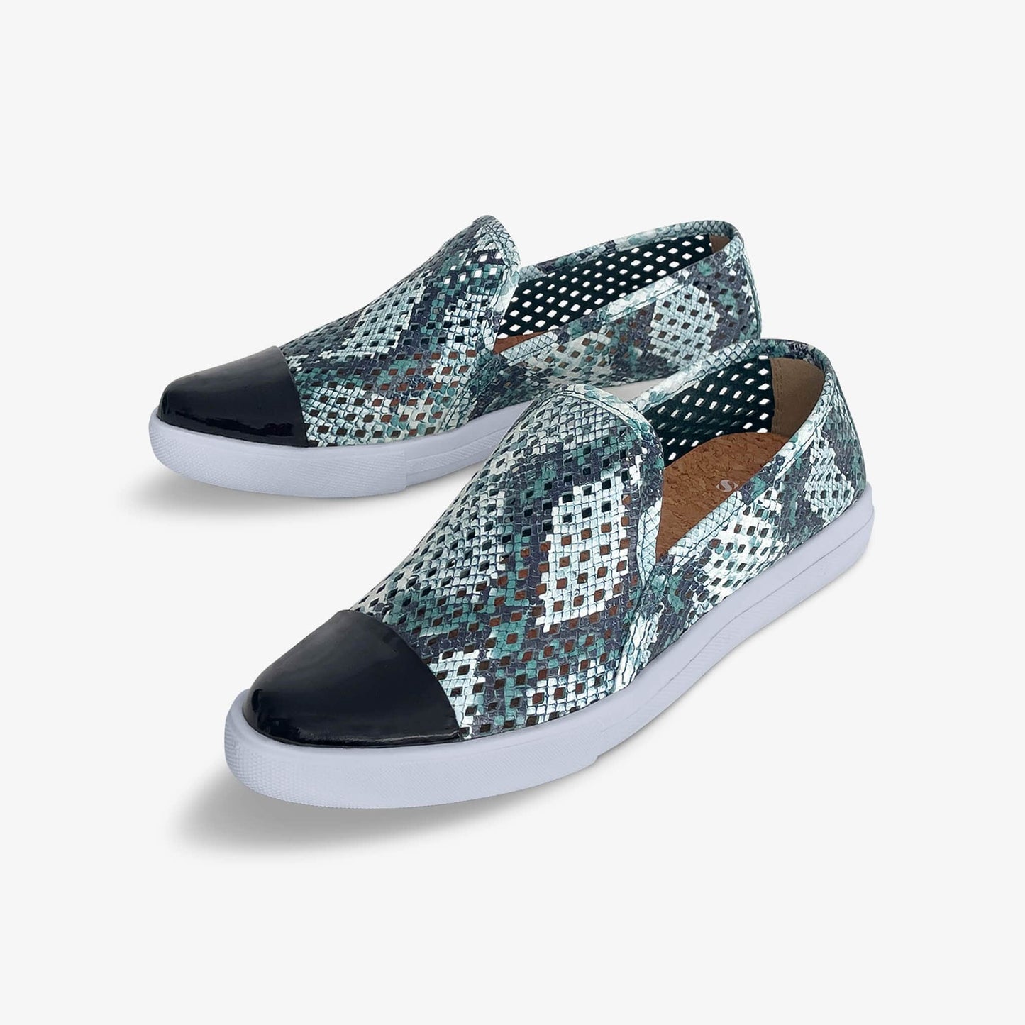 Jibs Slim Teal Python Print