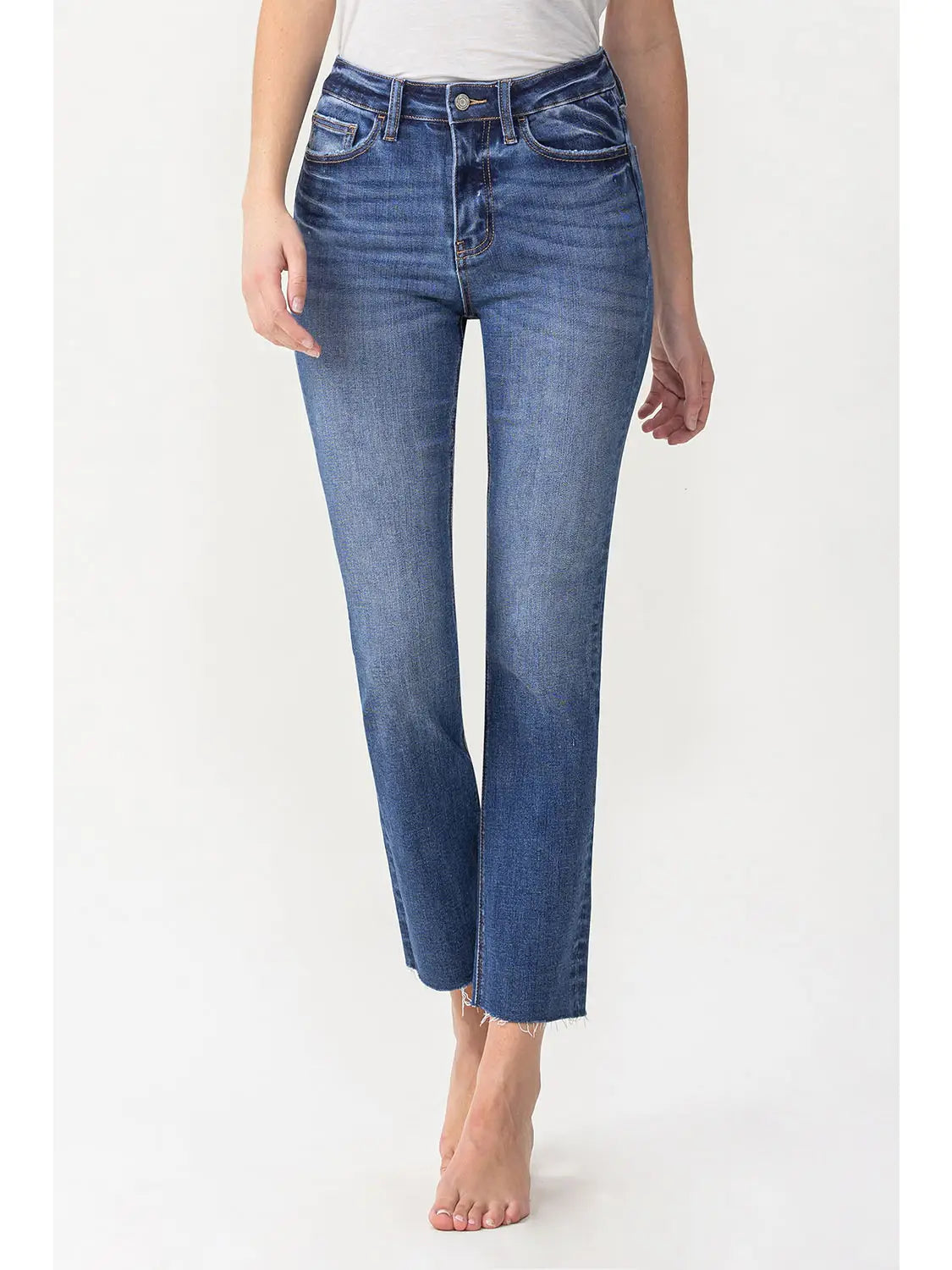 Curvy High Rise Slim Straight Leg