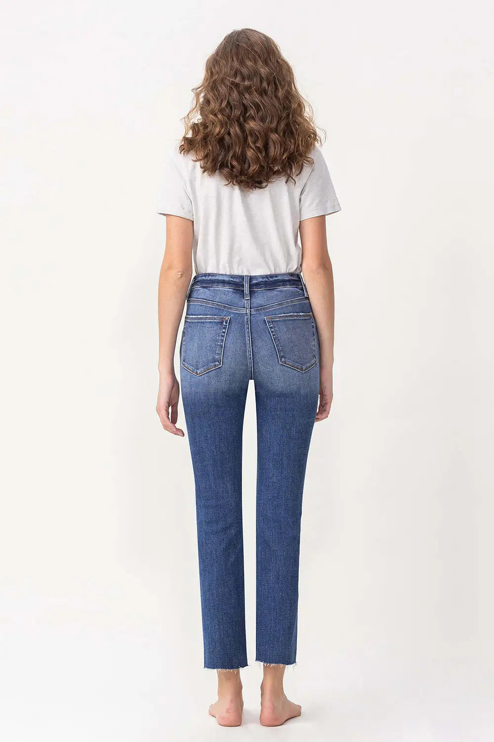 Curvy High Rise Slim Straight Leg