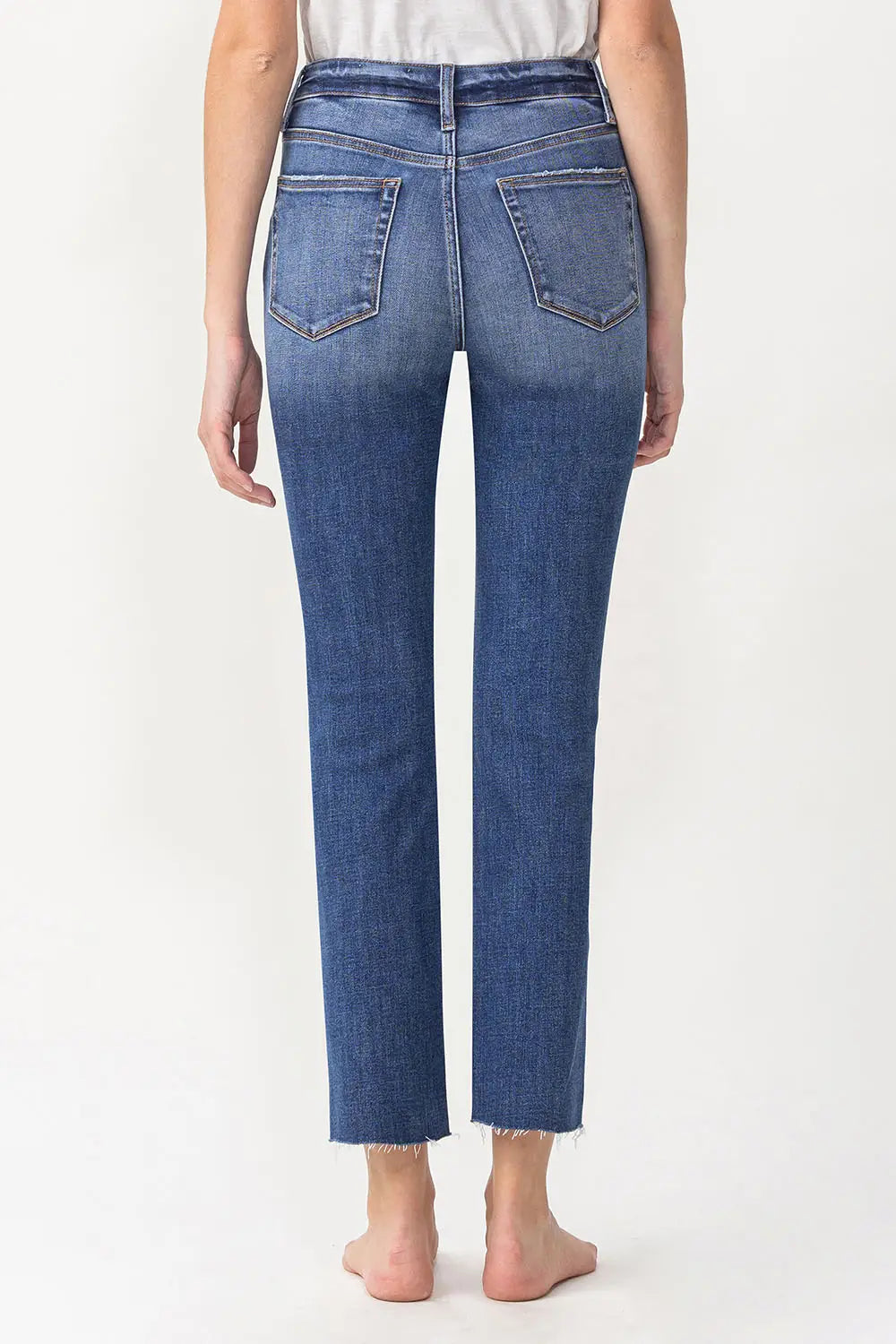 Curvy High Rise Slim Straight Leg