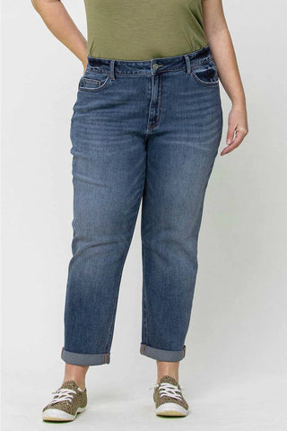 Curvy Cuffed Boyfriend Jeans