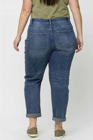 Curvy Cuffed Boyfriend Jeans