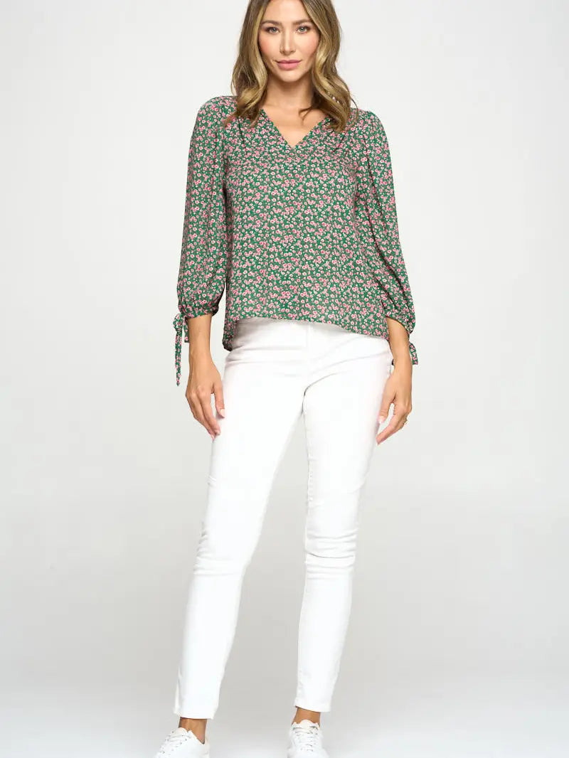 Curvy Self tie Sleeves Top