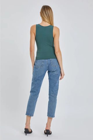 Double Lined Boat Neck Knit Tank