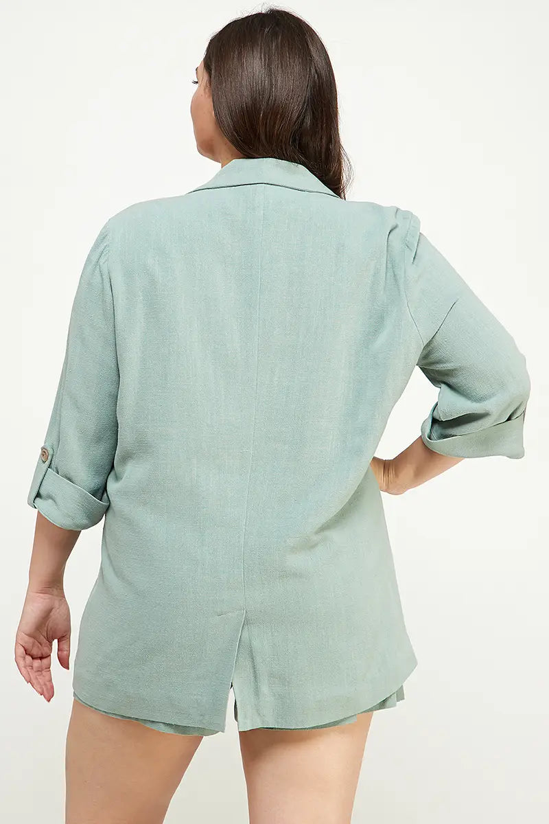 Curvy Linen Blazer