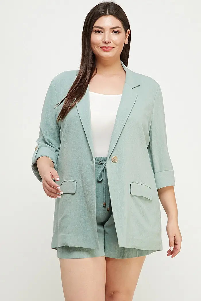 Curvy Linen Blazer
