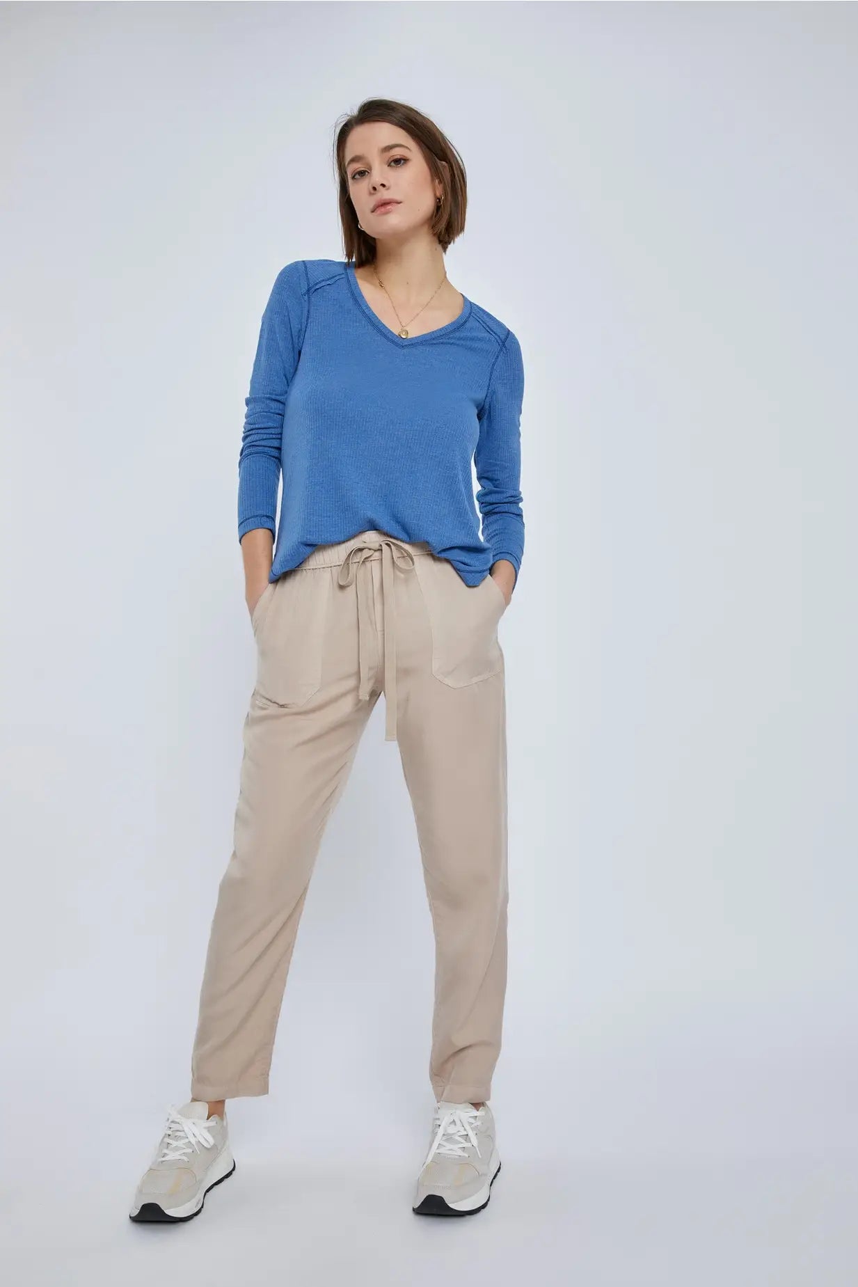 Waffle knit LS Top