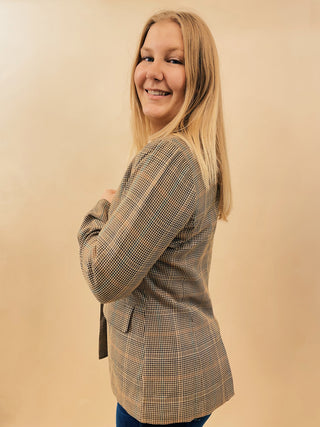 Lena Structured Plaid Blazer