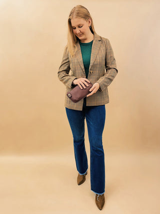 Lena Structured Plaid Blazer