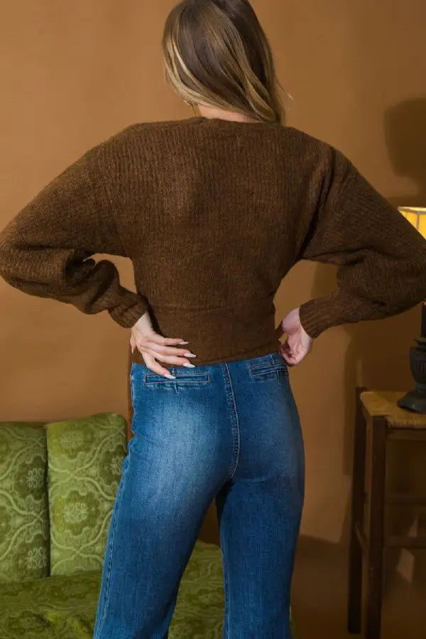 Wrap Sweater Knit top