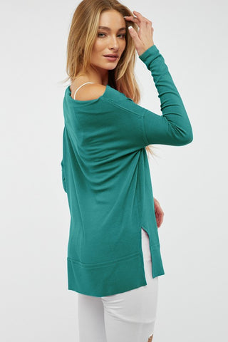 Solid Long Sleeve Loose Top