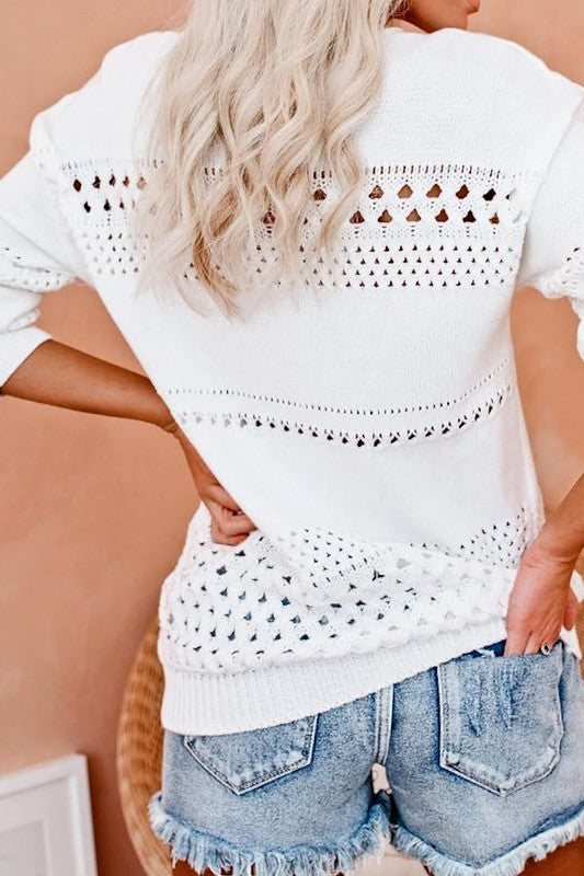 Hollow out loose fit sweater