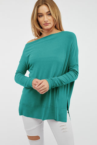 Solid Long Sleeve Loose Top