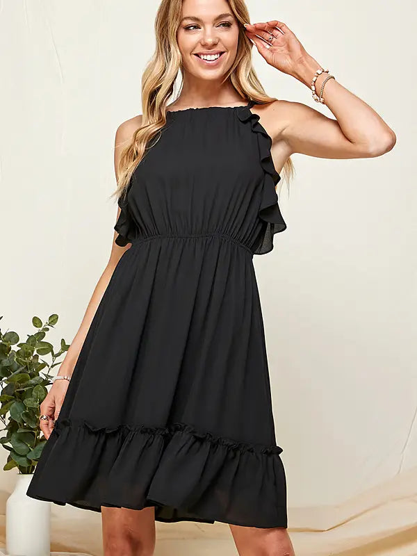 Halter Neck Midi Dress