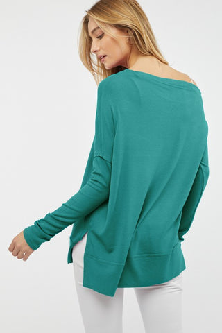 Solid Long Sleeve Loose Top