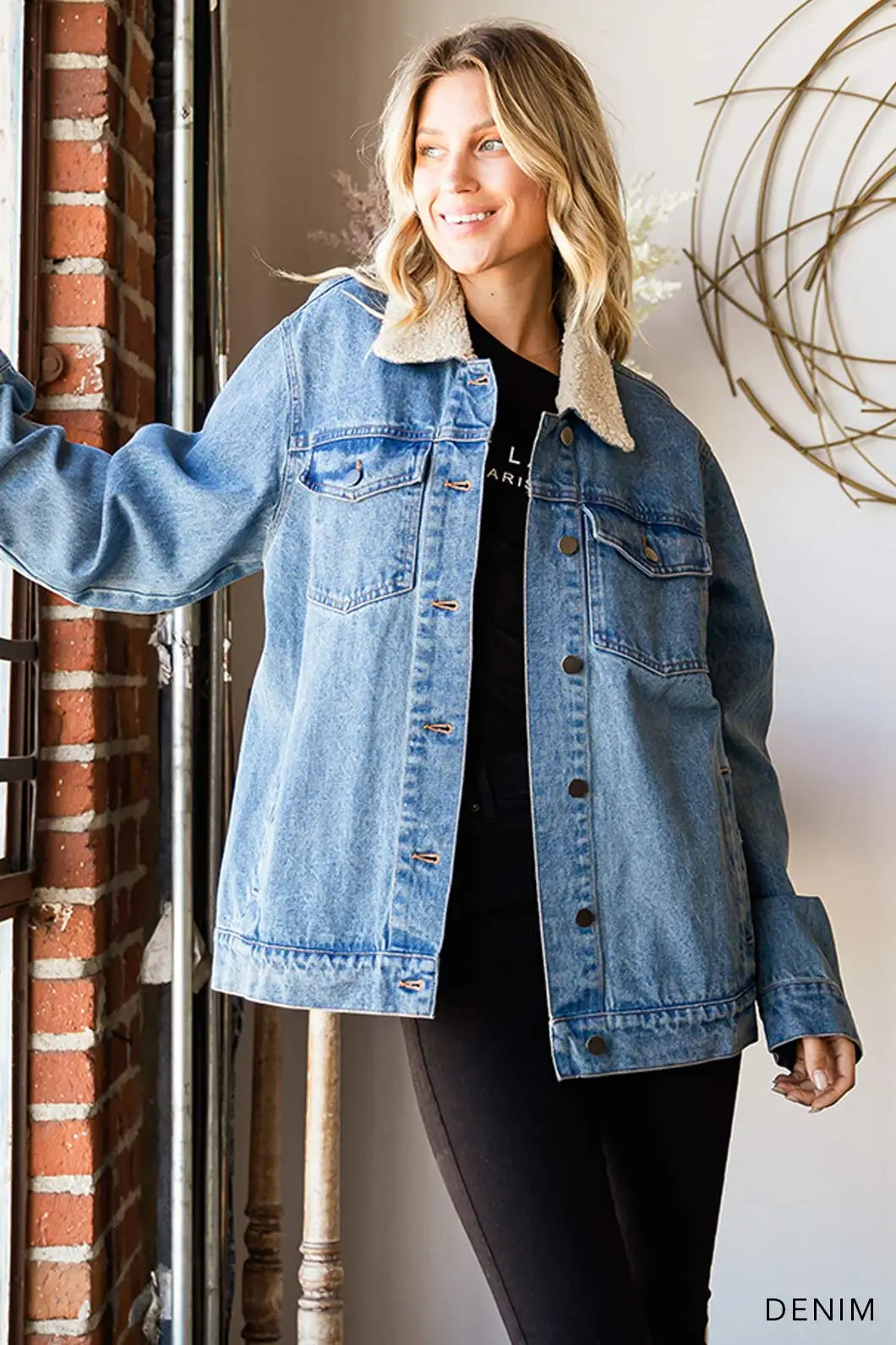 Jean Jacket & Fur Collar