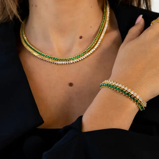 Melinda Tennis Bracelet- Emerald