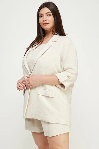 Curvy Linen Blazer