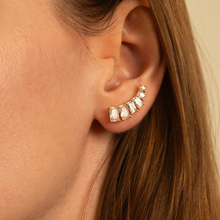Emerald Cut Ear Climber