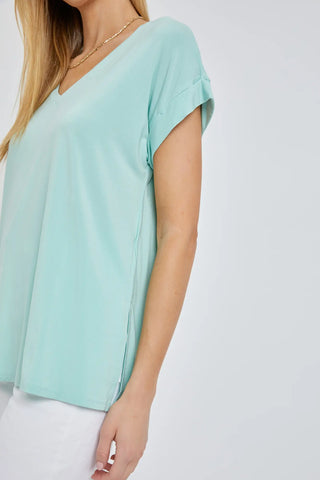 Bamboo V-neck Oversized Tee