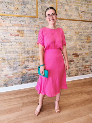 bianca dress Back and better than ever. Our muse @jasminhowell styles our most-loved Dress. Shop in store & online now. #sheike Soft blush pink satin graced with a touch of lace HATCH Collection The Bianca Dress