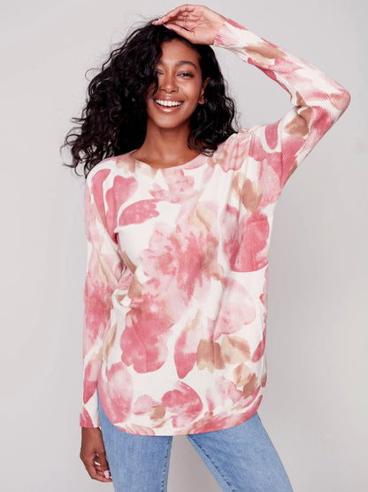Printed Plush Sweater