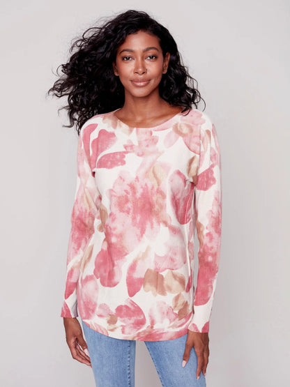 Printed Plush Sweater