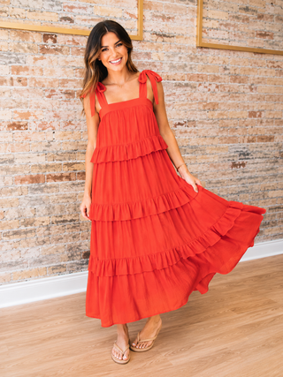 Ruffled Tiered Midi Dress
