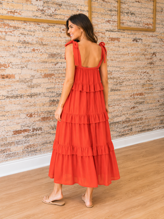 Ruffled Tiered Midi Dress