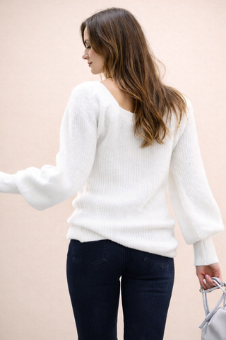 Puff Shoulder Sweater Top